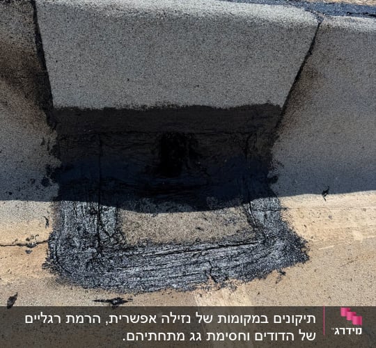 איטום גג עם חומר ביטומני שחור